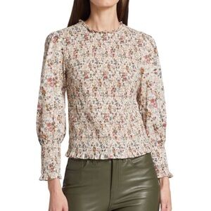 Veronica Beard Kali Smocked Floral Blouse. Size 6. Great condition.